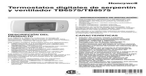 62-0311—10 - Termostatos digitales de ... - Honeywell