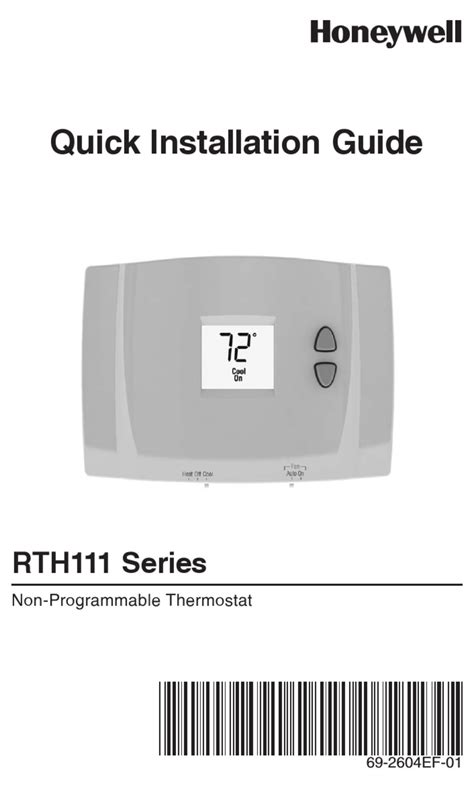 69-2603ES-01 - RTH111 Series - Honeywell Store