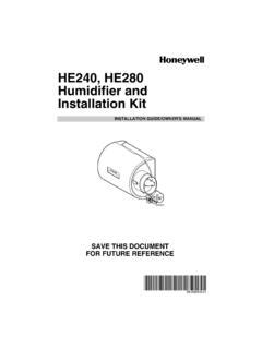 69-2685ES 01 - HE240, HE280 Humidifier and Installation Kit
