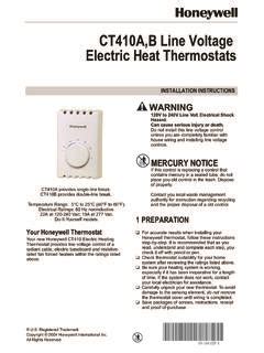 CT410A, B Line Voltage Electric Heat Thermostats