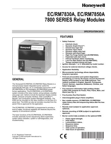 EC/RM7830A, EC/RM7850A 7800 SERIES Relay Modules