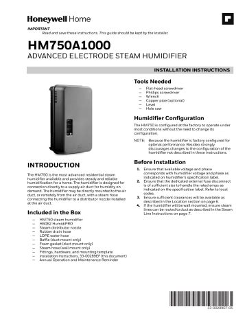 HM750A1000 Installation Instructions - Alpine Home Air