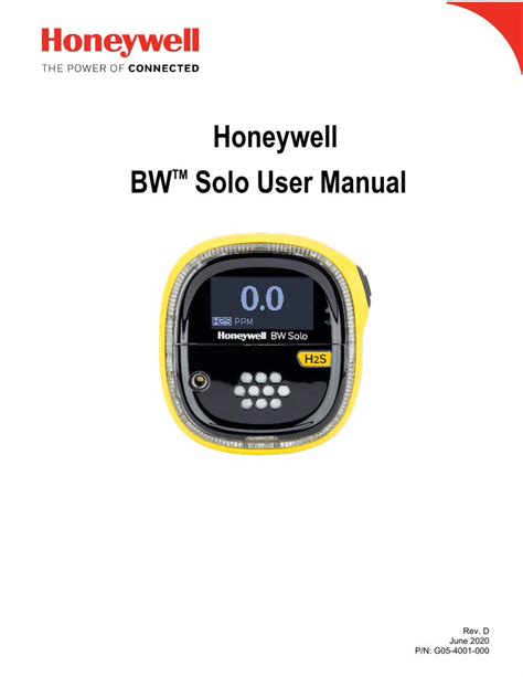 Honeywell BWTM Solo User Manual - Honeywell Analytics