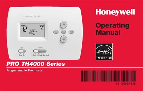 Honeywell Honeywell-Pro-Th4000-Series-Operating-Manual ...