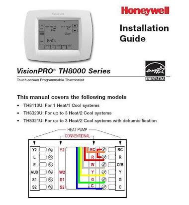 Honeywell thermostat th8320u1008 user manual