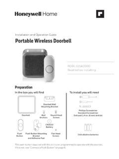 Installation and Operation Guide Portable Wireless Doorbell