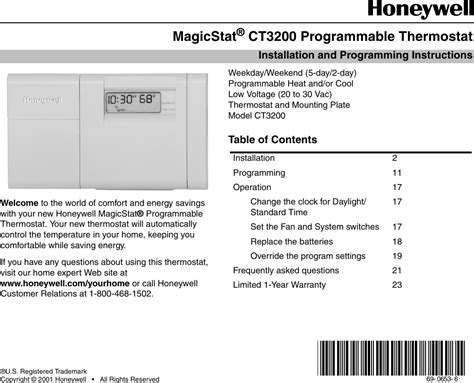 MagicStat CT3200 Programmable Thermostat