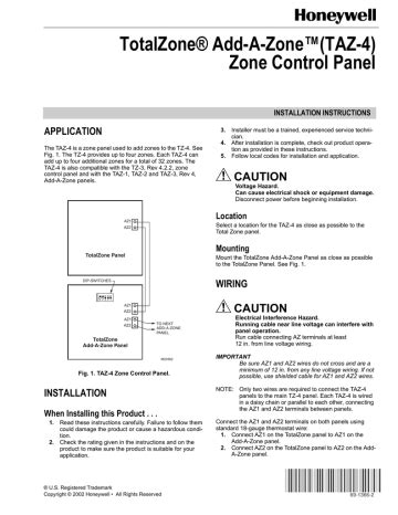 TrueZONE Zoning Panels and Kits TotalZONE™ Add-A-Zone (TAZ) Panel