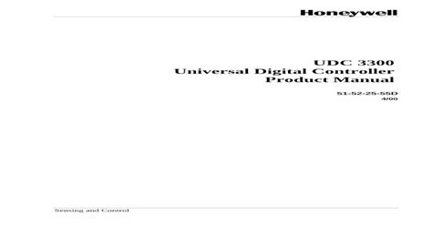 UDC 3300 Universal Digital Controller Product Manual
