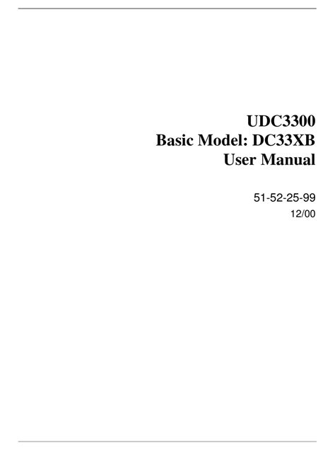 UDC3300 Basic Model: DC33XB User Manual (generic version)