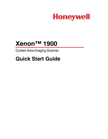 Xenon 1900 Quick Start Guide - Honeywell
